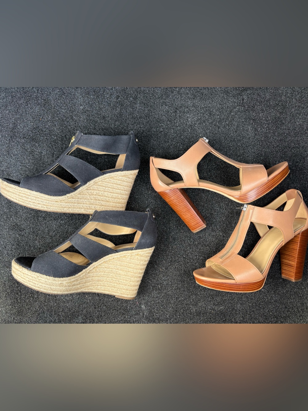Michael Kors Bundle: Berkley Platform Sandals & Espadrille Wedges Size 10